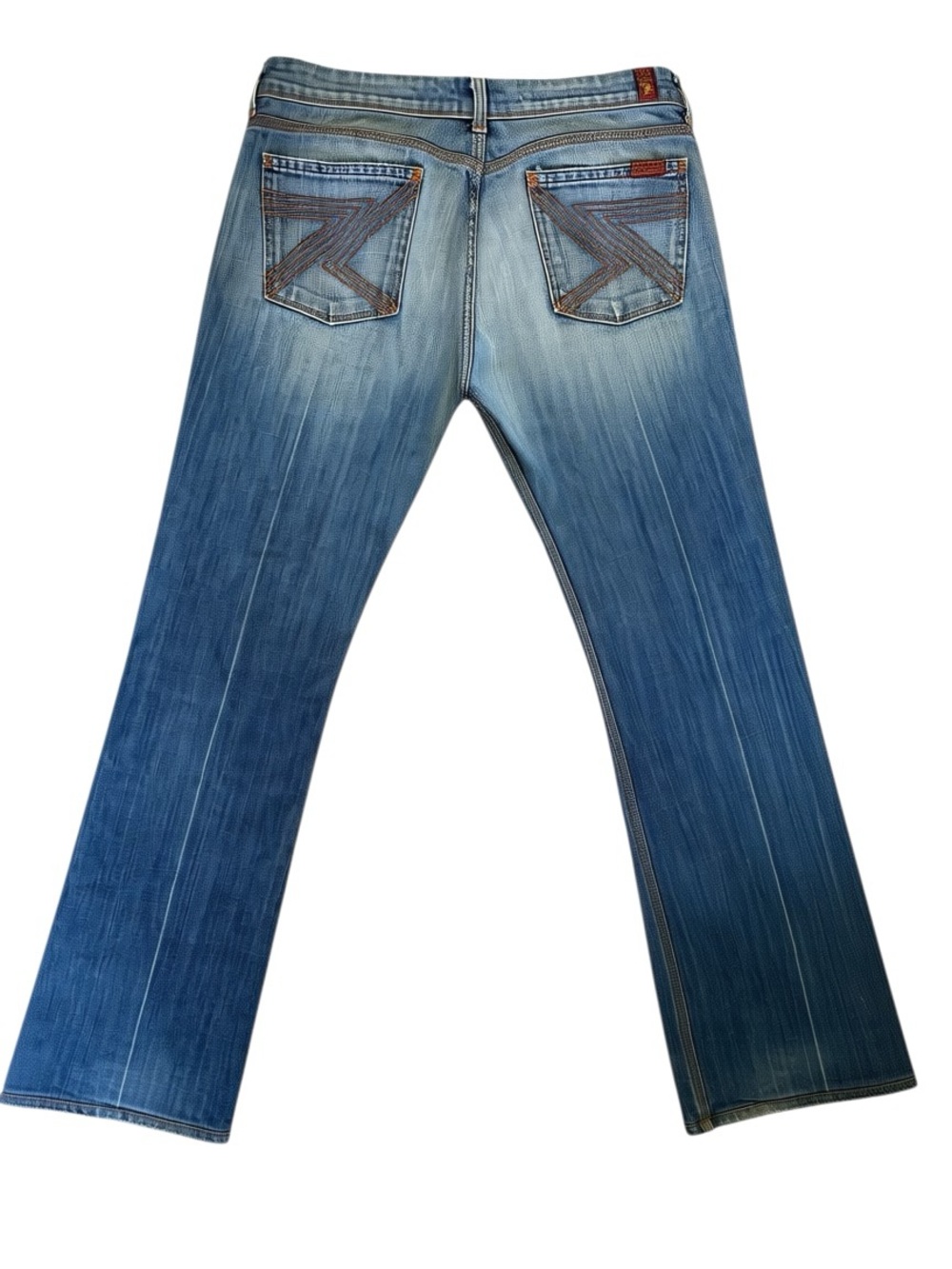 7 for all Mankind Flynt Jeans Size 30 Low Rise Flare Y2K Vintage - Picture 2 of 10